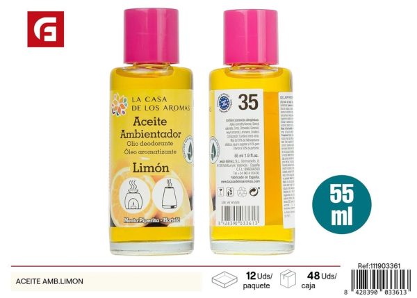 Aceite aromatizador de limón - Ambientador cítrico para el hogar