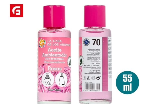 Aceite aromatizador de rosa 50ml - Ambientador para el hogar y velas perfumadas