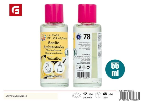 Aceite aromatizador de vainilla - Ambientador para el hogar y fragancias dulces