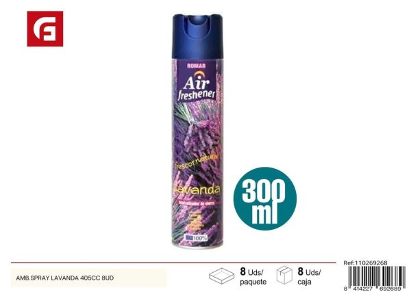 Aerosol ambientador lavanda 405 cc 8 unidades - Ambientadores y fragancias