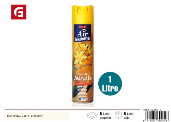 Ambientador en spray aroma vainilla 1000cc para hogar