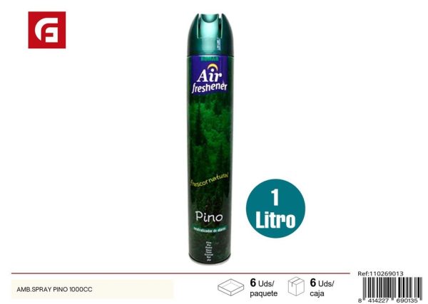 Ambientador en spray pino 1000cc para hogar y oficina