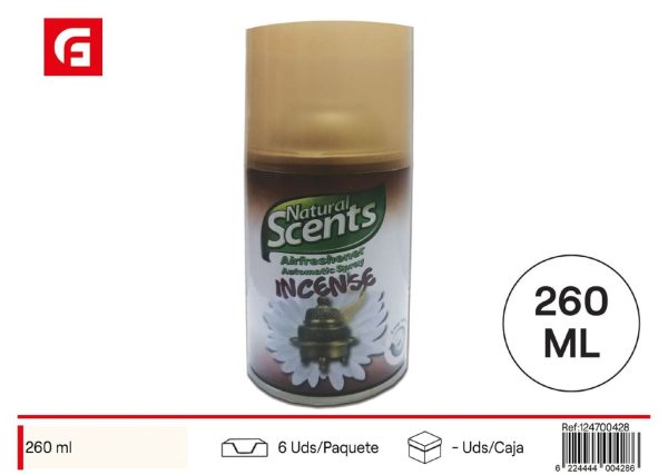 Ambientador natural de incienso 260ml para decoración del hogar