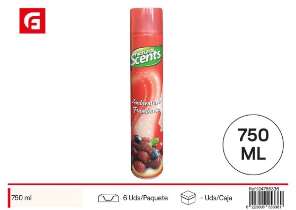 Ambientador spray frambuesa 750ml Natural Scents para aromatización