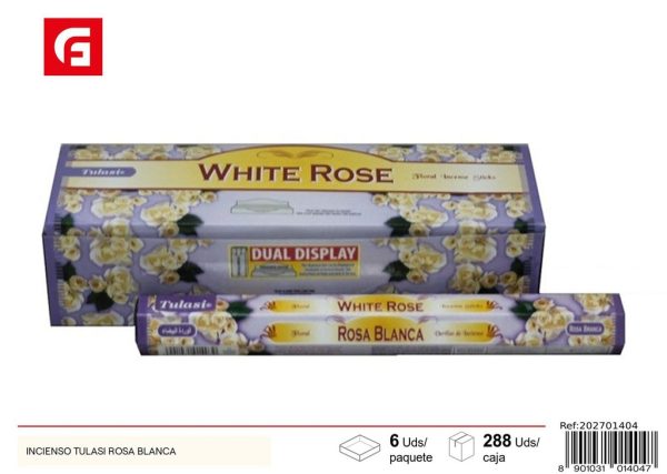Incienso Tulasi de rosa blanca - Ambientadores y velas