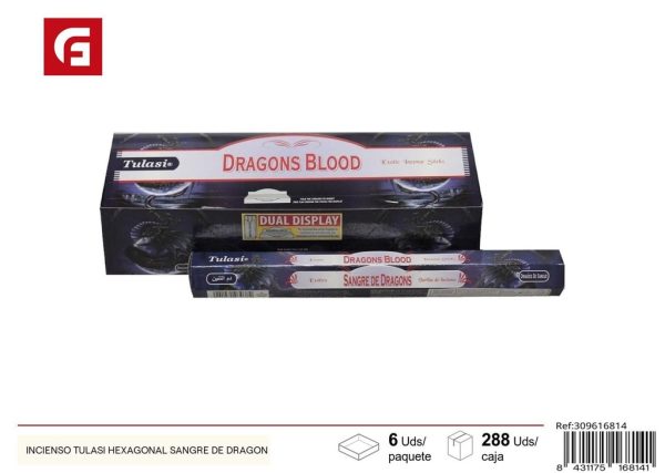 Incienso Tulasi hexagonal sangre de dragón - Aromatizantes y velas