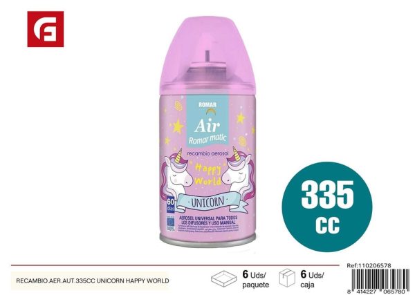 Recambio de ambientador automático 335cc Unicorn Happy World para hogar
