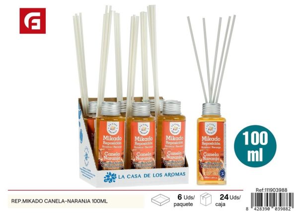 Rep. Mikado Canela-Naranja 100ml - Aceite aromático para difusores