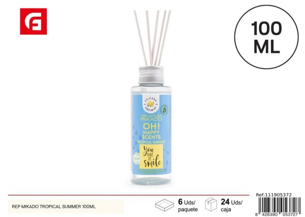 Rep. Mikado Tropical Summer 100ml - Aceite aromático para difusores