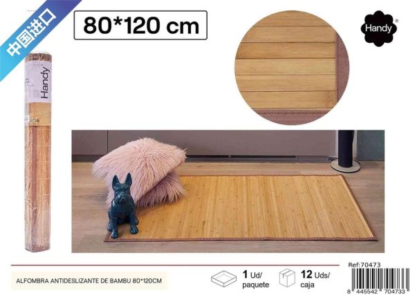 Alfombra antideslizante de bambú 80*120 cm - Decoración del hogar - Imagen 2