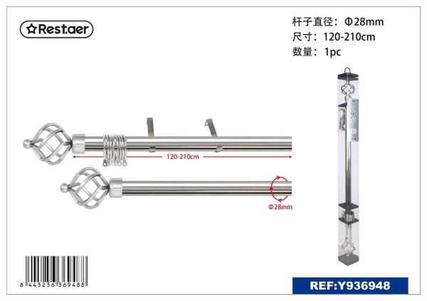 Brazo de cortina de metal 28mm 120-210 cm - Barras de cortina