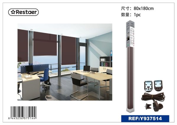 Cortina enrollable café 80 x 180 cm - Estor traslúcido