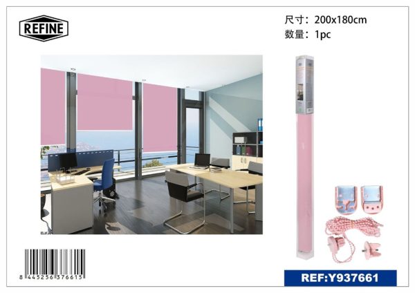 Cortina enrollable color rosa clara 200CM - Decoración