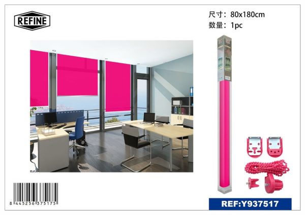 Cortina enrollable rosa 80 x 180 cm - Estor traslúcido