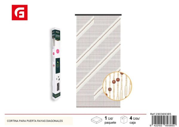 Cortina para puerta rayas diagonales - Cortinas y visillos