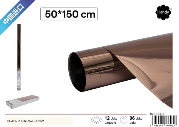 Film para ventana color café 0.5x1.5m - Protección y decoración para ventanas