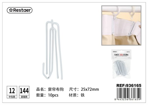Gancho para cortina 25x72mm 10pcs - Accesorios para cortinas