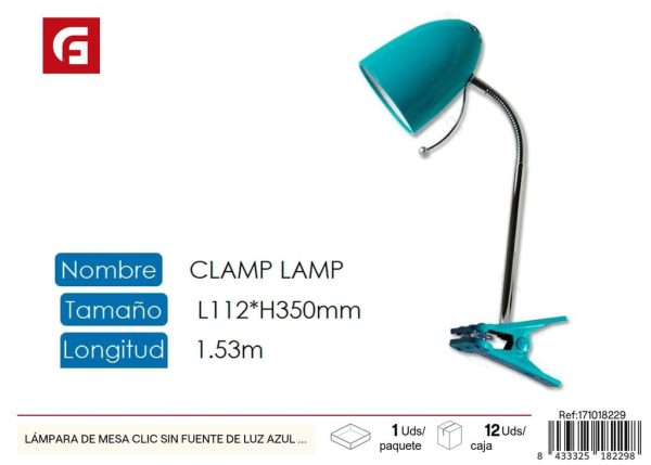 Lámpara de Mesa Clic sin Fuente de Luz Azul E27 - Iluminación y Lámparas de Mesa