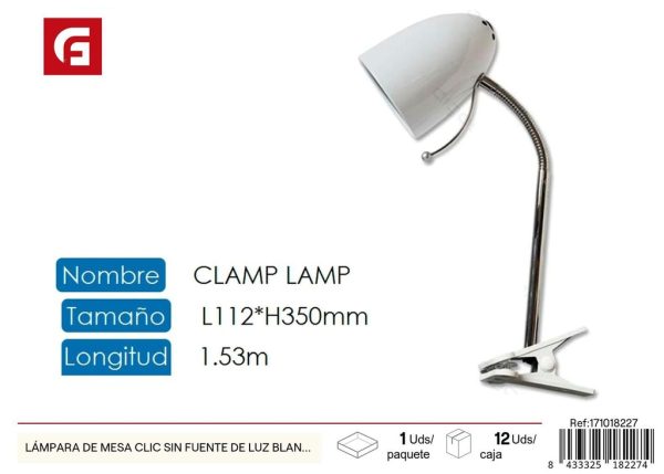 Lámpara de Mesa Clic sin Fuente de Luz Blanca E27 - Iluminación y Lámparas de Mesa