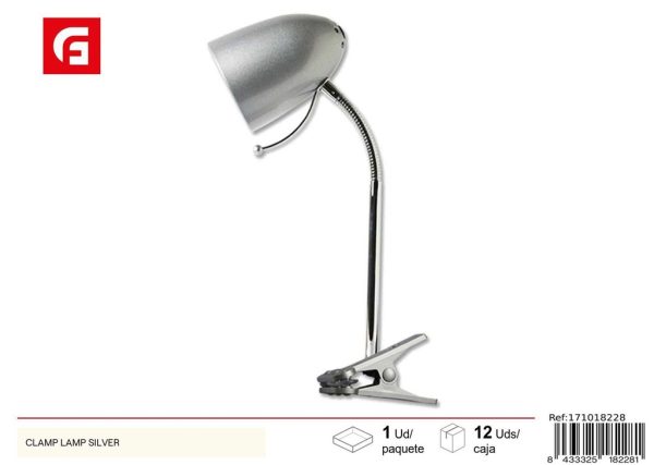 Lámpara de Mesa Clic sin Fuente de Luz Plata E27 - Iluminación y Lámparas de Mesa