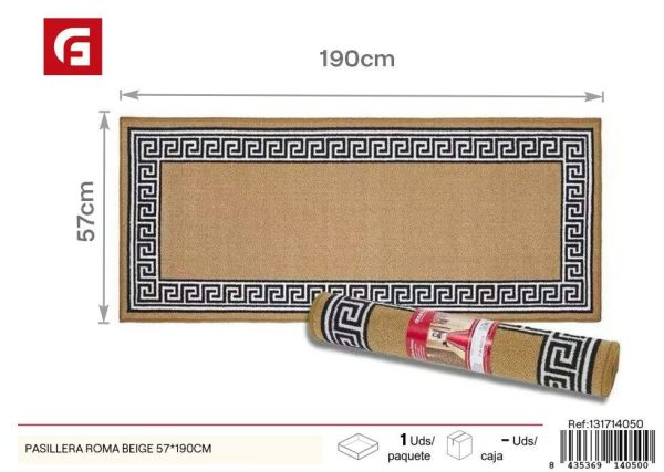 Pasillera Roma beige 57 x 190 cm - Alfombras y decoración