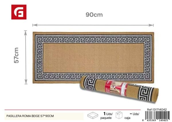 Pasillera Roma beige 57 x 90 cm - Alfombras y decoración