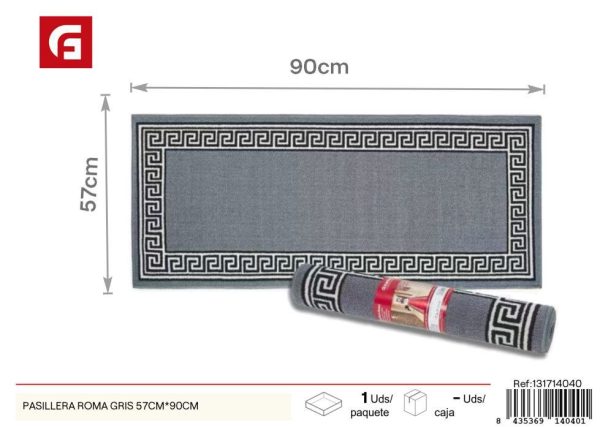Pasillera Roma gris 57 x 90 cm - Alfombras y decoración