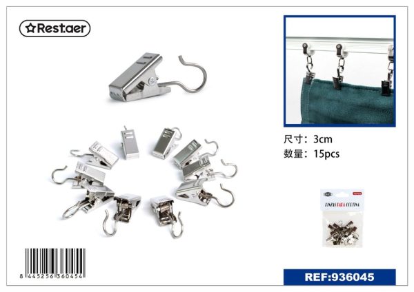 Pinza para cortinas con 15 piezas - Accesorios para cortinas