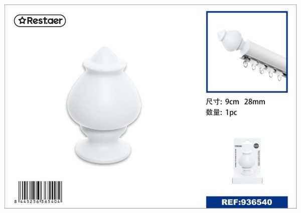 Terminal para barra de cortina blanca 9cm - Accesorios para cortinas