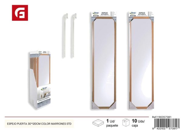 Espejo de puerta 30x120 cm marrón STD - Decoración del hogar