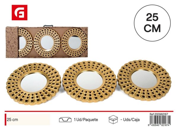 Set de espejos Lian 25cm *3 oro - Decoración del hogar