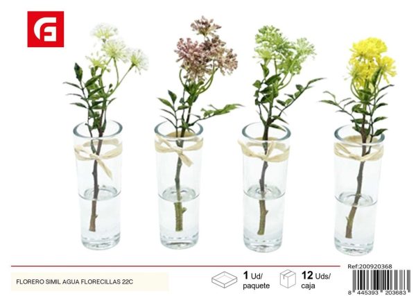 Florero simil agua florecillas 22 cm - Decoraciones para el hogar