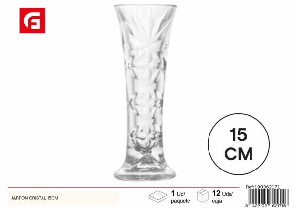 Jarrón de cristal 15 cm - Decoración de flores