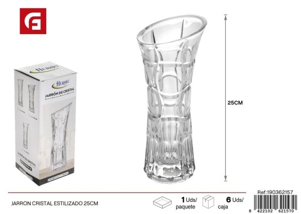 Jarrón de cristal estilizado 25CM - Decoración para el hogar