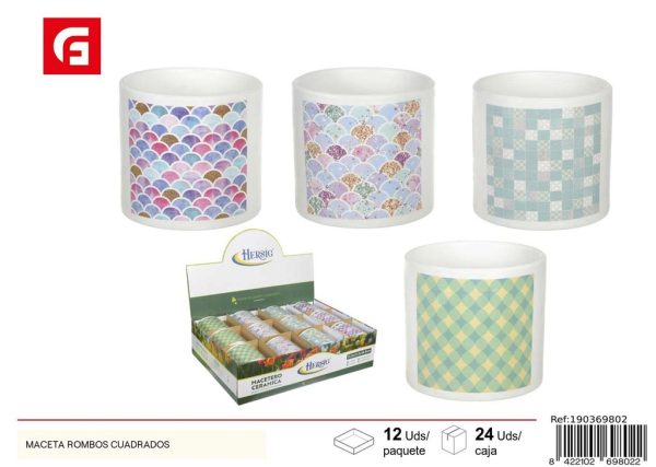 Maceta rombos cuadrados - Jardinería y decoración