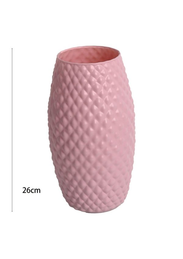 Vaso de vidrio en forma de diamante rosa - Jarrones