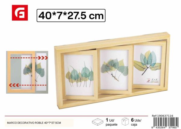 Marco decorativo roble 40x7x27.5cm - Accesorio para fotos