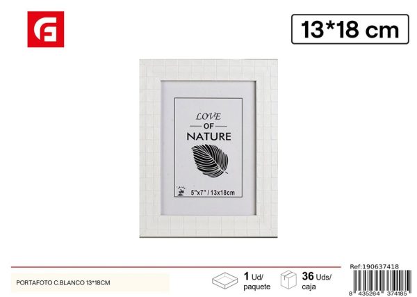 Portafoto blanco PS-515 13x18cm para enmarcar fotografías