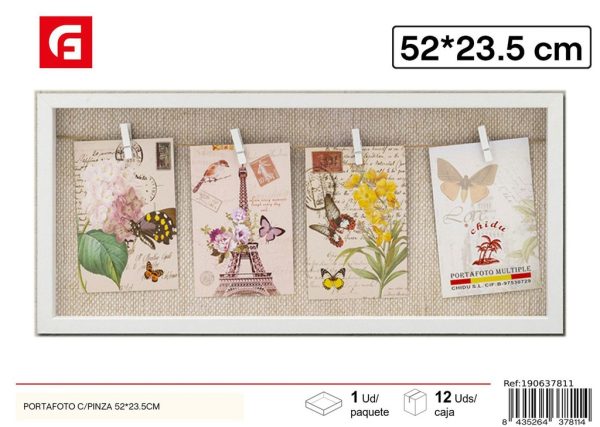 Portafoto con pinza DM-730 52x23.5 cm - Marcos de fotos y decoración