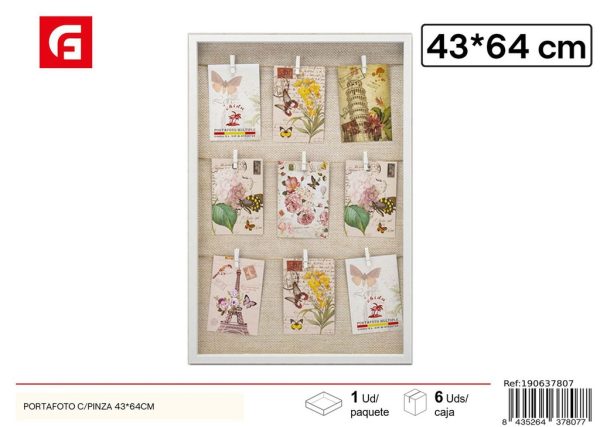 Portafoto con pinza DM-734 43x64cm para decoración y exhibición de fotos
