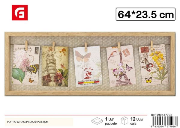 Portafoto con pinza DM-743 64x23.5 cm - Marcos decorativos