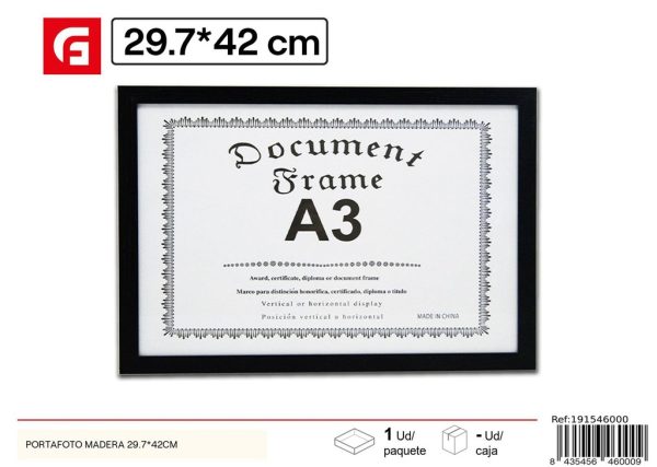 Portafoto de madera 29.7x42 cm - Marcos y diplomas - Imagen 2