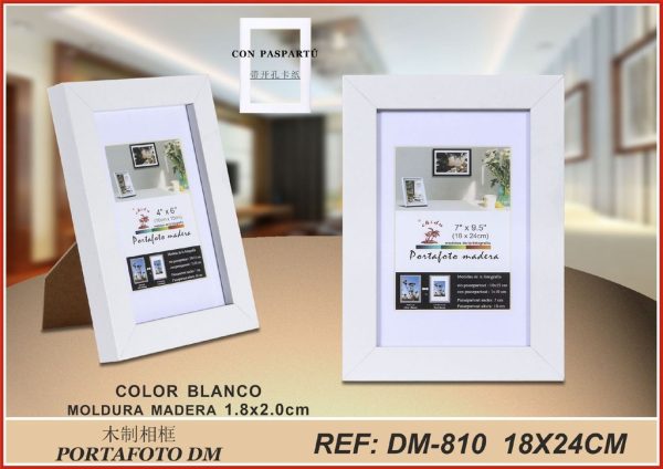 Portafoto de madera DM-810 18x24 cm - Marcos de fotos decorativos