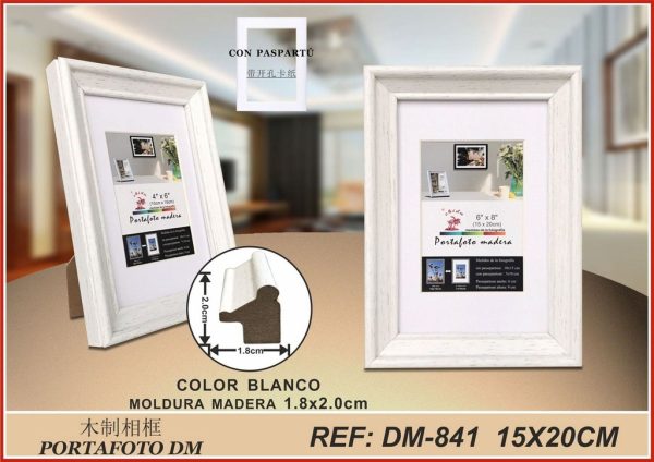 Portafoto de madera DM-841 15x20 cm - Marcos de fotos decorativos