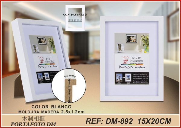 Portafoto de madera DM-892 15x20 cm - Marcos de fotos decorativos