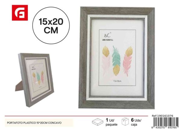 Portafoto de plástico cóncavo 15*20cm para decoración