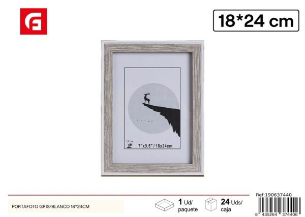Portafoto gris DM-894 18x24cm - Marco decorativo para fotos