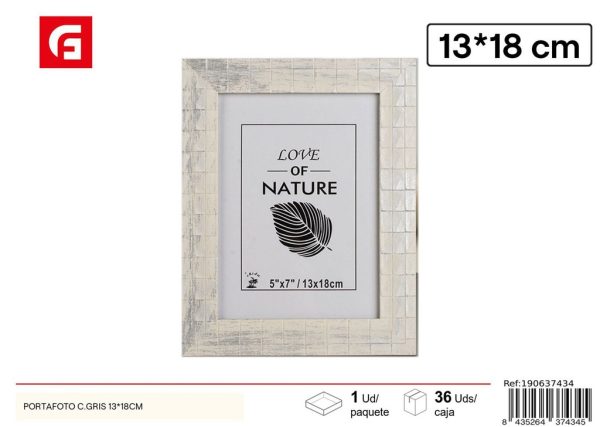 Portafoto gris PS-513 13x18cm para decoración