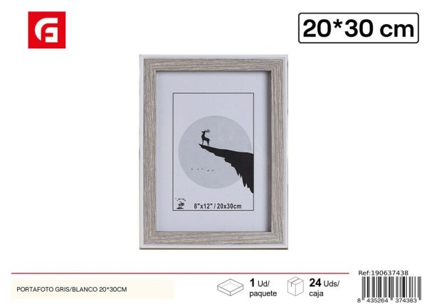 Portafoto gris/blanco DM-894 20X30 cm - Marcos decorativos