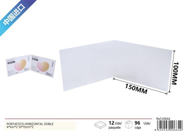 Portafoto horizontal doble 4*6 in*2 10*15 cm*2 - Marcos de foto